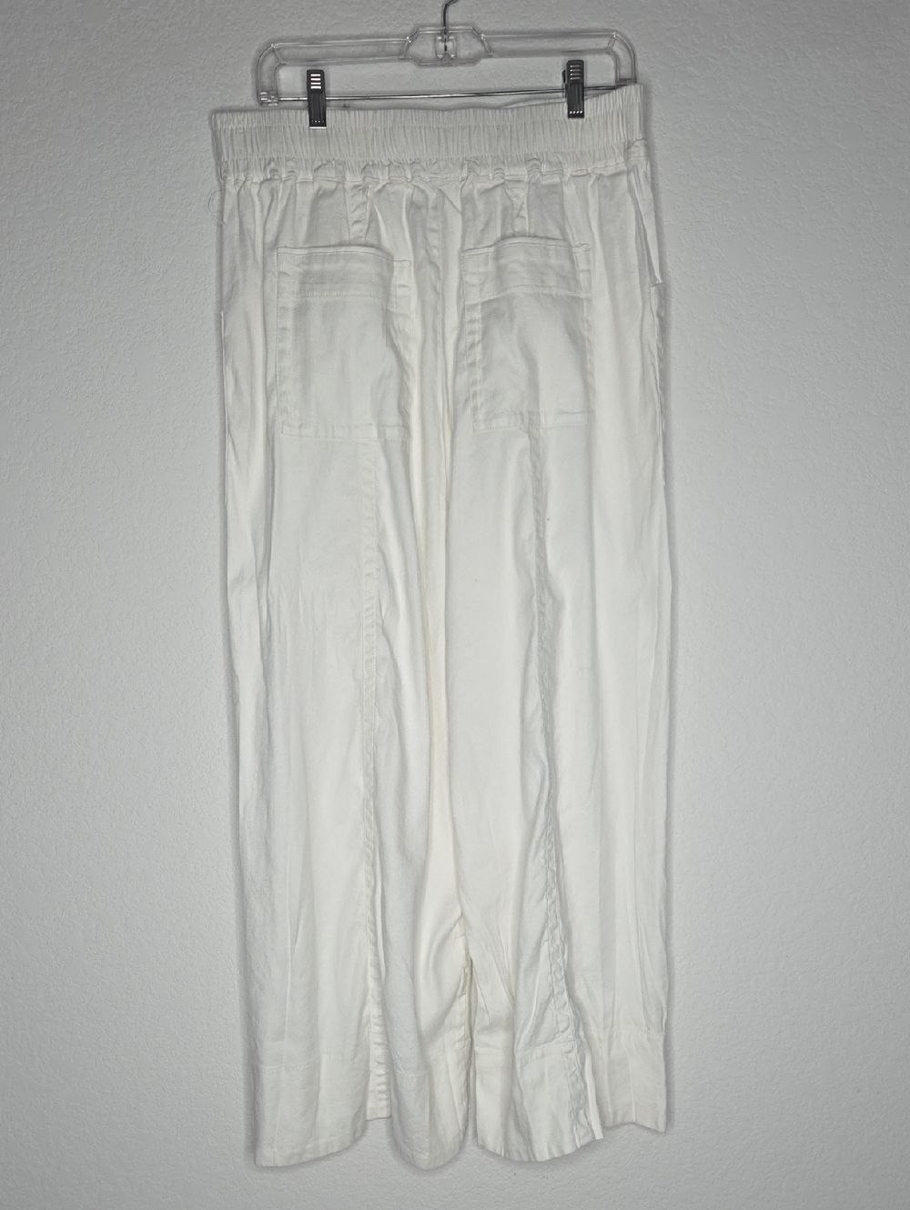 Anthropologie Maeve White Wide Leg Drawstring Pants Size M Casual Resort Coastal - Picture 3 of 5
